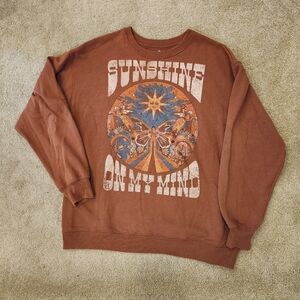 Hollister Rust Colored Sunshine On My Mind Graphic Sweatshirt  Size Medium